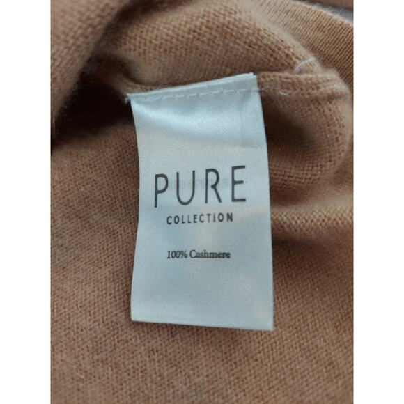 Pure Collection 100% Cashmere V Neck Sweater Tan Camel UK 10 US 4/6 Small - Picture 5 of 11